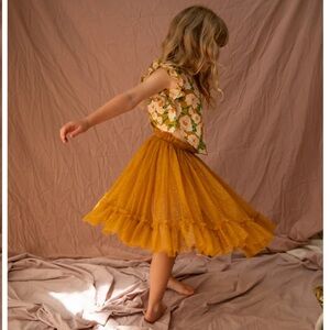 💛👑🌟Golden Tutu with matching Floral Top 💛👑🌟